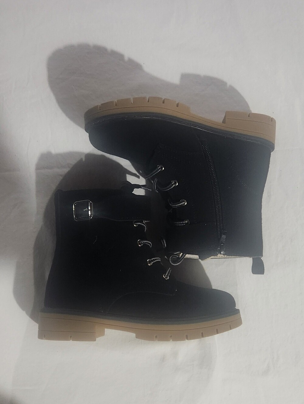 Dream Pairs Black Lace-Up Faux Suede Ankle Boots Toddler Girls Size 13